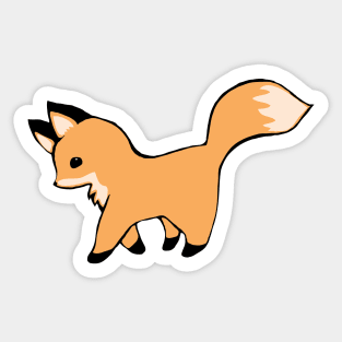 Cute Red Fox Illustration Sticker